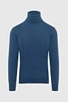 Cesare di Napoli Men's cashmere golf blue - High neck. 100% cashmere. Country of manufacture: Italy. Care: specialized cleaning - photo 1