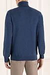 Men's cashmere golf blue Cesare di Napoli - High neck. 100% cashmere. Country of manufacture: Italy. Care: specialized cleaning - photo 4