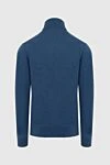 Men's cashmere golf blue Cesare di Napoli - High neck. 100% cashmere. Country of manufacture: Italy. Care: specialized cleaning - photo 6