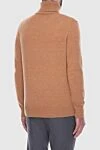 Men's cashmere golf orange Cesare di Napoli - Geometric pattern, knitting. High neck. 100% cashmere. Country of manufacture: Italy. Care: specialized cleaning - photo 4