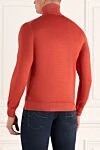 Men's wool golf orange Cesare di Napoli - High neck. 100% wool. Country of manufacture: Italy. Care: specialized cleaning - photo 4