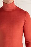 Cesare di Napoli Men's wool golf orange - High neck. 100% wool. Country of manufacture: Italy. Care: specialized cleaning - photo 5