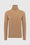 Cesare di Napoli Men's wool and cashmere golf brown - Knit. High neck. 90% wool, 10% cashmere. Country of manufacture: Italy. Care: specialized cleaning - photo 1