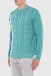 Cesare di Napoli Wool jumper green for men - Textured pattern. 100% wool. Country of manufacture: Italy. Care: specialized cleaning - photo 3