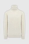 Cesare di Napoli Golf for men made of wool white - Knit. High neck. 100% wool. Country of manufacture: Italy. Care: specialized cleaning - photo 1