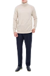 Golf for men made of wool white Cesare di Napoli - Knit. High neck. 100% wool. Country of manufacture: Italy. Care: specialized cleaning - photo 2