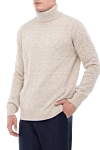 Cesare di Napoli Golf for men made of wool white - Knit. High neck. 100% wool. Country of manufacture: Italy. Care: specialized cleaning - photo 3