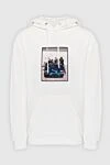 Limitato Men's cotton and elastane hoodie white - Pattern print. Hood. 95% cotton, 5% elastane. Closure: Drawstring. Country of manufacture: Italy. Care: specialized cleaning - photo 1