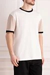 Limitato White cotton T-shirt for men - sleeves of a different color, contrasting trim. 100% cotton. Country of manufacture: Italy. Care: specialized cleaning - photo 3