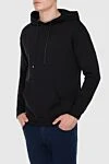 Limitato Men's hoodie made of cotton and elastane, black - Hood. 95% cotton, 5% elastane. Closure: Drawstring. Country of manufacture: Italy. Care: specialized cleaning - photo 3