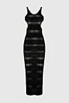 Saint Laurent Black cotton dress for women - mesh cut, sleeveless. 100% cotton. Country of manufacture: Italy. Care: specialized cleaning - photo 1