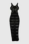 Black cotton dress for women Saint Laurent - mesh cut, sleeveless. 100% cotton. Country of manufacture: Italy. Care: specialized cleaning - photo 6