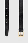 Saint Laurent Black leather belt for women - textured leather. 100% genuine leather. classic. Country of manufacture: Italy. Care: specialized cleaning - photo 3