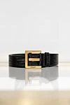 Black leather belt for women Saint Laurent - textured leather. 100% genuine leather. classic. Country of manufacture: Italy. Care: specialized cleaning - photo 4