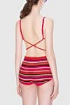 Red women's cotton and viscose two-piece swimsuit Magda Butrym - stripes. 75% cotton, 25% viscose. Country of manufacture: Italy. Care: specialized cleaning - photo 4