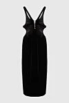 Black viscose and cupra dress for women Saint Laurent - hidden zipper. crystal decoration on the back, cutouts. 65% viscose, 35% cupra. Country of manufacture: Italy. Care: specialized cleaning - photo 6