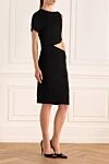 Magda Butrym Black viscose dress for women - short sleeves, side cut. 97% viscose, 3% elastane. Country of manufacture: Italy. Care: specialized cleaning - photo 3