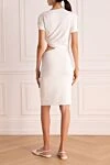 White viscose dress for women Magda Butrym - short sleeves, side cut. 97% viscose, 3% elastane. Country of manufacture: Italy. Care: specialized cleaning - photo 4