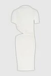 White viscose dress for women Magda Butrym - short sleeves, side cut. 97% viscose, 3% elastane. Country of manufacture: Italy. Care: specialized cleaning - photo 6