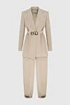 Fendi Beige women's trouser suit - 53% viscose, 46% acetate, 1% polyamide. buttons, belt. two side pockets. Country of manufacture: Italy. Care: specialized cleaning - photo 1