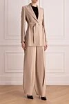 Fendi Beige women's trouser suit - 53% viscose, 46% acetate, 1% polyamide. buttons, belt. two side pockets. Country of manufacture: Italy. Care: specialized cleaning - photo 3