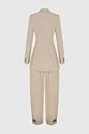 Fendi Beige women's trouser suit - 53% viscose, 46% acetate, 1% polyamide. buttons, belt. two side pockets. Country of manufacture: Italy. Care: specialized cleaning - photo 7