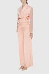 Fendi Pink silk pantsuit for women - tucks. 100% silk. belt. Country of manufacture: Italy. Care: specialized cleaning - photo 3