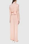 Pink silk pantsuit for women Fendi - tucks. 100% silk. belt. Country of manufacture: Italy. Care: specialized cleaning - photo 4