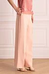 Fendi Women's long elegant pants pink - two side pockets, two back pockets. wool, silk. zipper, hook. Country of manufacture: Italy. Care: specialized cleaning - photo 3