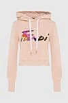 Fendi Hoodie made of cotton pink for women - logo. hood, drawstring closure. 100% cotton. Country of manufacture: Italy. Care: specialized cleaning - photo 1