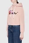 Fendi Hoodie made of cotton pink for women - logo. hood, drawstring closure. 100% cotton. Country of manufacture: Italy. Care: specialized cleaning - photo 3