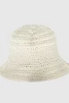 Panama hat for women white with cotton and yellow logo. Fendi - Logo, massive weaving. 100% cotton. Country of manufacture: Italy. Care: specialized cleaning - photo 4