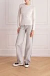 White jumper for women Fendi - 79% viscose, 16% polyester, 5% polyamide. Country of manufacture: Italy. Care: specialized cleaning - photo 2