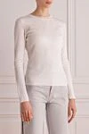 Fendi White jumper for women - 79% viscose, 16% polyester, 5% polyamide. Country of manufacture: Italy. Care: specialized cleaning - photo 3