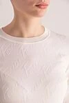 Fendi White jumper for women - 79% viscose, 16% polyester, 5% polyamide. Country of manufacture: Italy. Care: specialized cleaning - photo 5