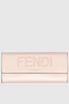 Fendi Pink leather wallet for women with logo - 100% genuine leather. Country of manufacture: Italy. Care: specialized cleaning - photo 1