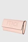 Fendi Pink leather wallet for women with logo - 100% genuine leather. Country of manufacture: Italy. Care: specialized cleaning - photo 3