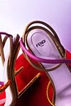 Fendi Multicolored women's sandals with thin straps - original design, thin straps. genuine leather. buckle. Heel: 8.5 centimeters. Country of manufacture: Italy. Care: specialized cleaning - photo 7