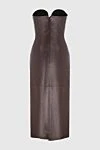 Brown leather dress for women Magda Butrym - zipper. open shoulders. 100% genuine leather. Country of manufacture: Italy. Care: specialized cleaning - photo 6