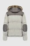 Moorer Men's down jacket made of polyamide gray - Decor: Contrasting trim. Additionally: Hood with fur. Composition: 100% polyamide. Closure: Zipper, buttons. Pockets: Two side pockets. Lining: 100% natural fur. Country of manufacture: Italy. Care: specialized cleaning - photo 7