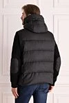 Down jacket men's black wool Moorer - Decor: Contrasting trim. Optional: Hood. Composition: 100% wool. Closure: Zipper, buttons. Pockets: Two side pockets. Country of manufacture: Italy. Care: specialized cleaning - photo 4