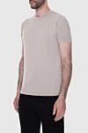 Cesare di Napoli T-shirt beige for men - 88% cotton, 12% other fibers. Country of manufacture: Italy. Care: specialized cleaning - photo 3