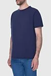 Cesare di Napoli Cotton and elastane T-shirt blue for men - Composition: 88% cotton, 12% elastane. Country of manufacture: Italy. Care: specialized cleaning - photo 3