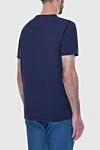 Cotton and elastane T-shirt blue for men Cesare di Napoli - Composition: 88% cotton, 12% elastane. Country of manufacture: Italy. Care: specialized cleaning - photo 4