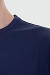 Cesare di Napoli Cotton and elastane T-shirt blue for men - Composition: 88% cotton, 12% elastane. Country of manufacture: Italy. Care: specialized cleaning - photo 5