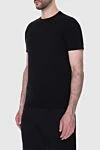 Cesare di Napoli Black cotton and elastane T-shirt for men - 88% cotton, 12% elastane. Country of manufacture: Italy. Care: specialized cleaning - photo 3