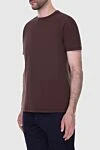 Cesare di Napoli Brown cotton and elastane T-shirt for men - 88% cotton, 12% elastane. Country of manufacture: Italy. Care: specialized cleaning - photo 3