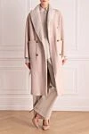 Women's long beige fur coat Blancha - 100% natural leather, 100% natural fur. Buttons. 2. Country of manufacture: Italy. Care: specialized cleaning - photo 2