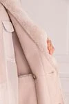 Blancha Women's long beige fur coat - 100% natural leather, 100% natural fur. Buttons. 2. Country of manufacture: Italy. Care: specialized cleaning - photo 5