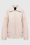 Blancha Womens beige bomber jacket with accent seams - 100% natural leather, 100% natural fur. Zipper with double runner. 3. Country of manufacture: Italy. Care: specialized cleaning - photo 1